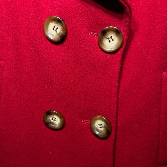 MICHAEL Michael Kors Coat Pea Red Wool Blend Short Lined Winter School Retro S - Picture 2 of 9